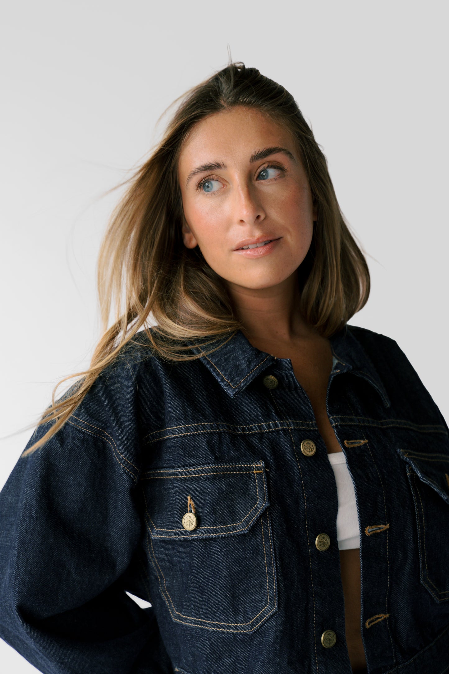 The Miri Boxy Cropped Jacket - Indigo