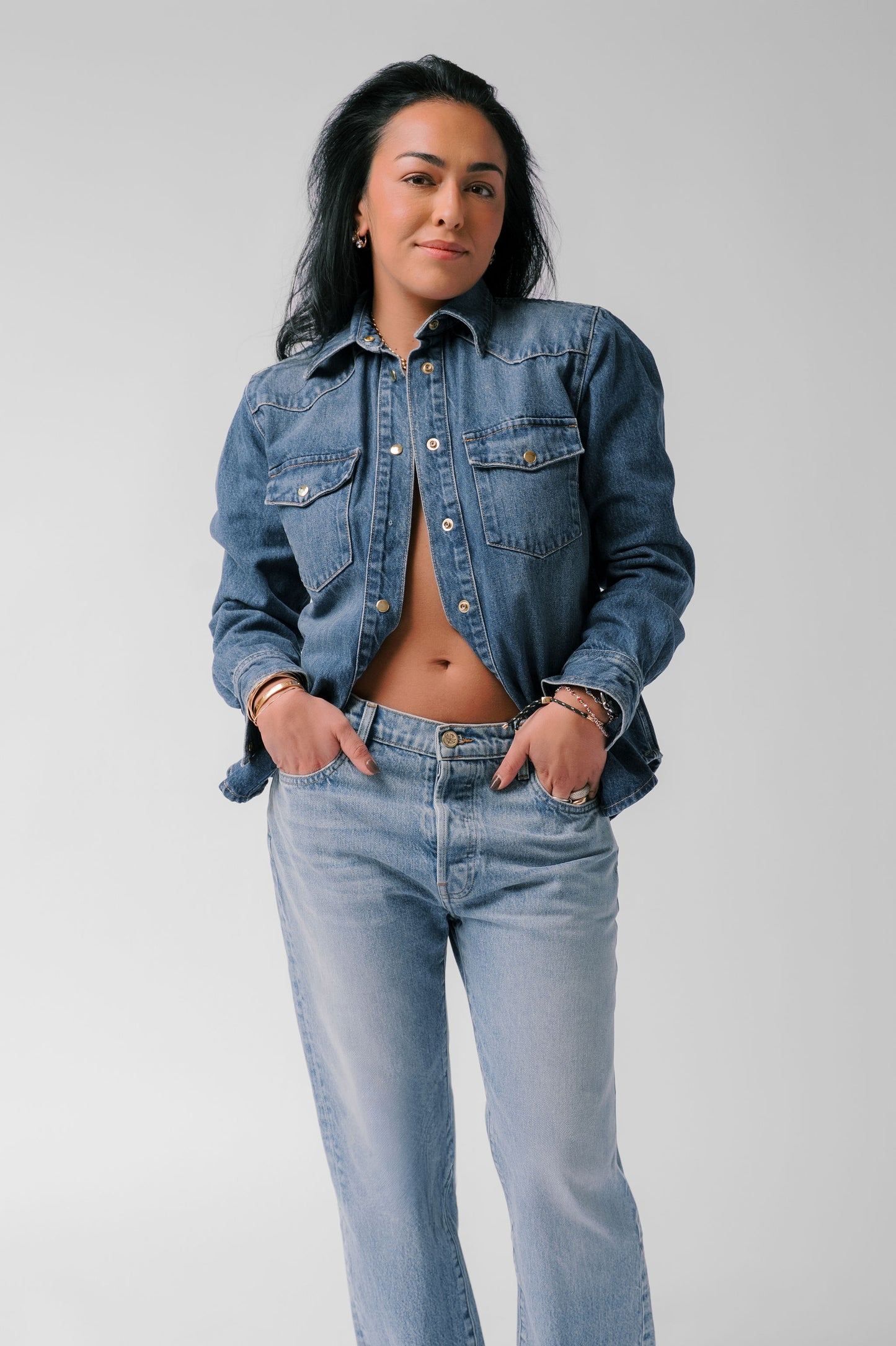 Petite Mid-Rise Boyfriend Jean - The Claire Vintage in Sky