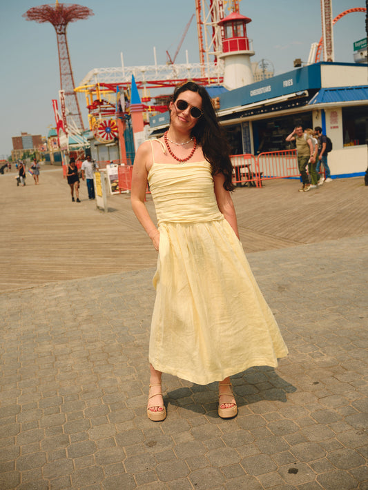 The Caroline Drop Waist Maxi Dress - Butter