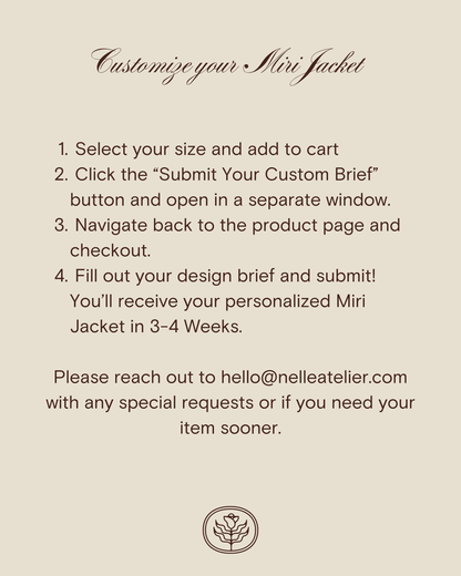 Nelle Atelier X Gabi_Made - CUSTOM Miri Jacket