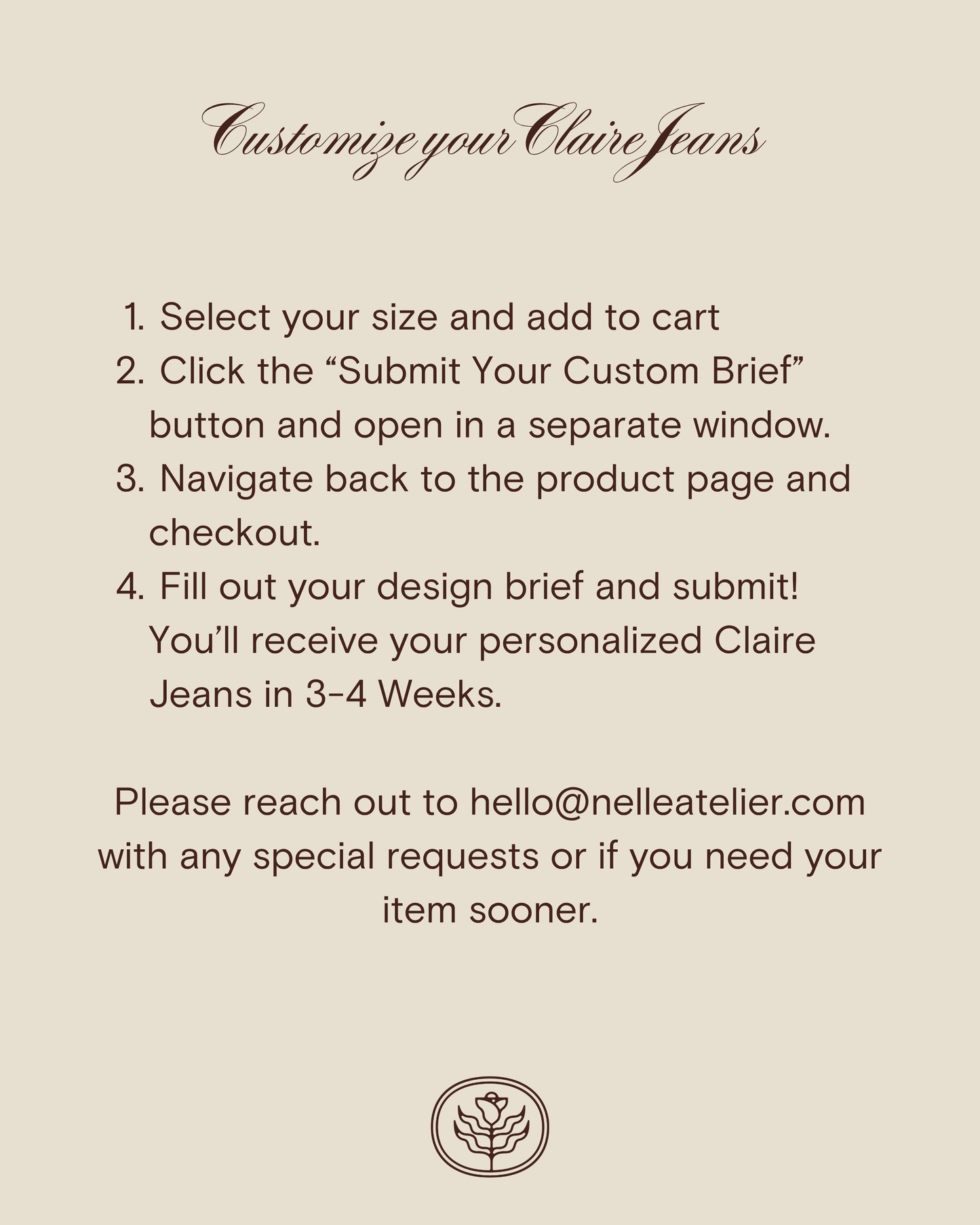 Nelle Atelier X Gabi Made - CUSTOM Claire Vintage Jean