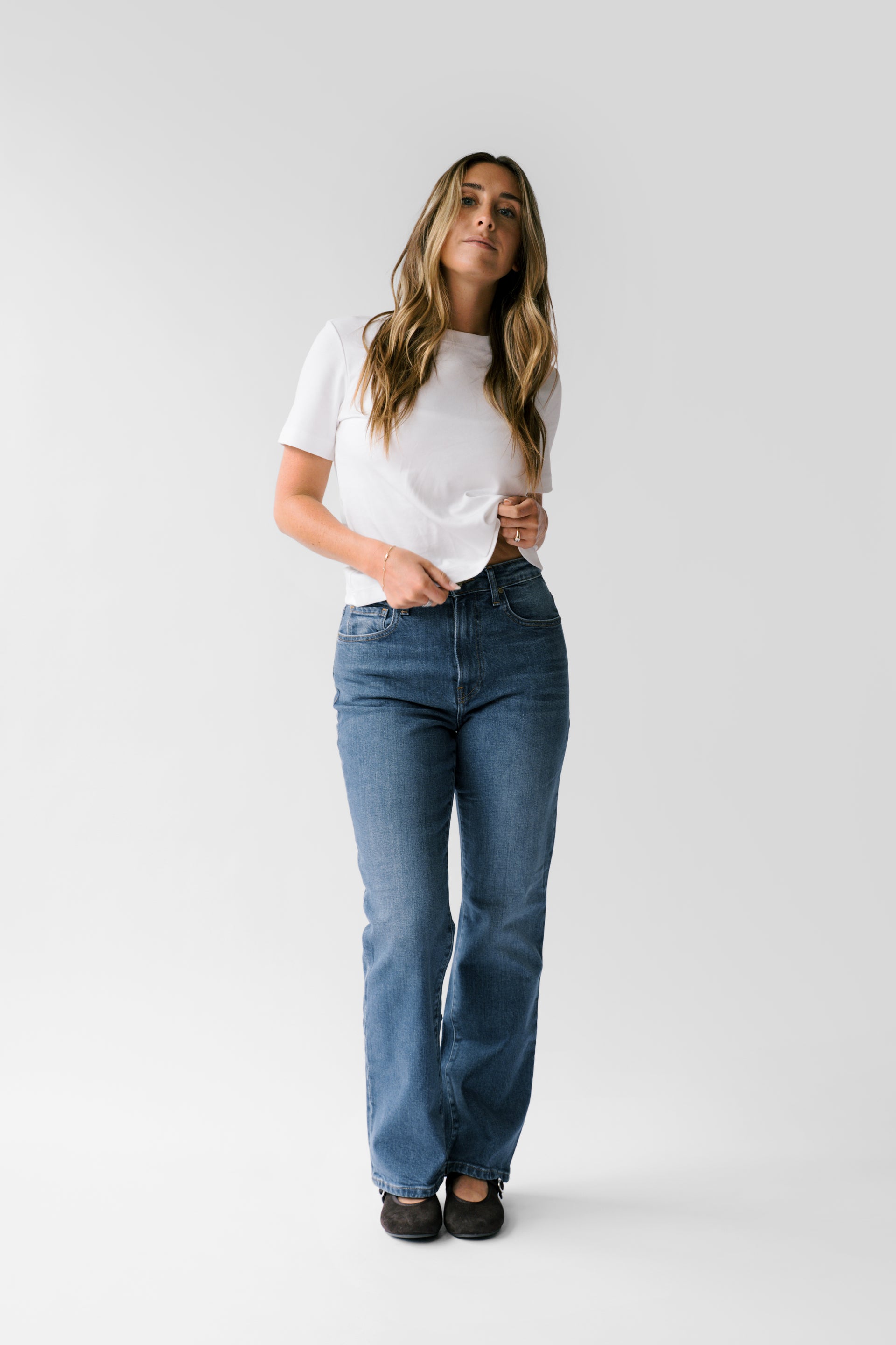 Petite High Rise Stovepipe Jean Kate Sapphire