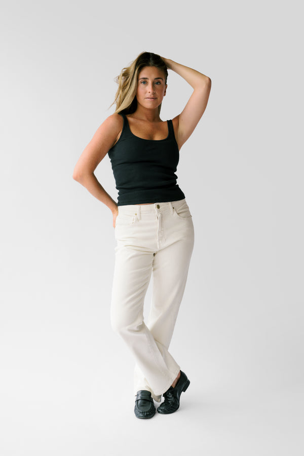 Petite High-Rise Stovepipe Jean - The Kate in Pearl
