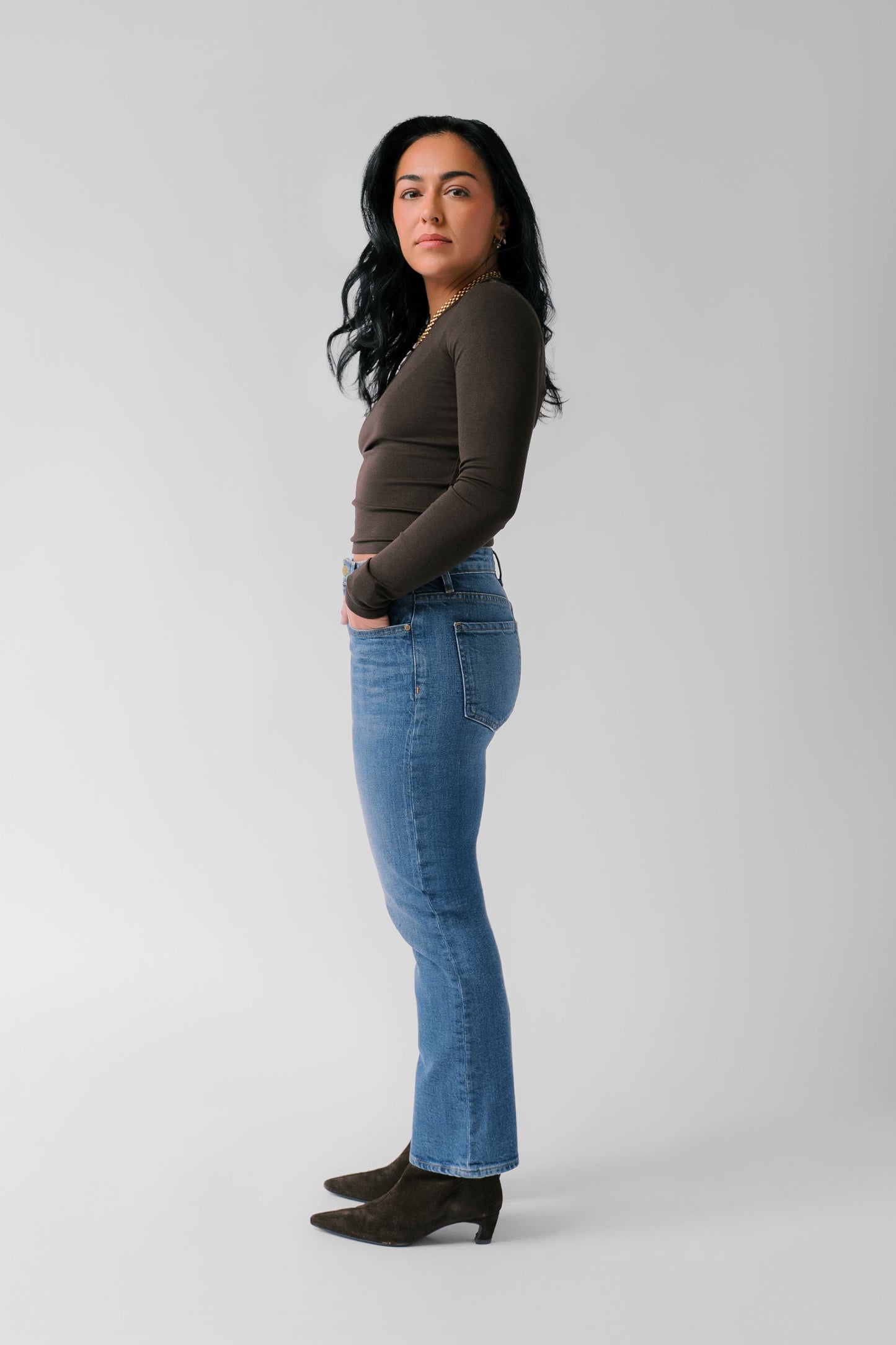 The Gabi Ankle Straight Jean - Royal